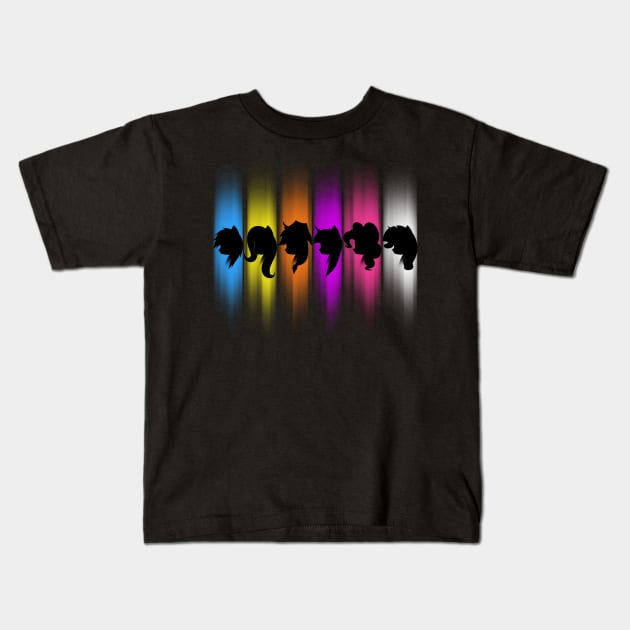 Mane Six Silhouette Kids T-Shirt by idkartist
